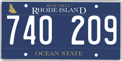 RI license plate 740209
