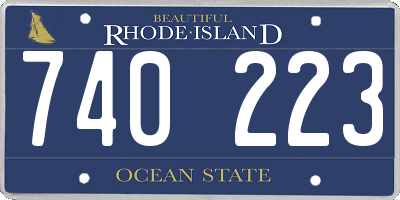 RI license plate 740223