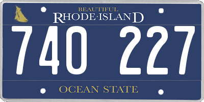 RI license plate 740227