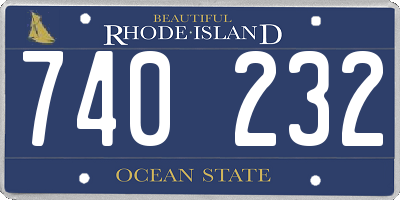RI license plate 740232