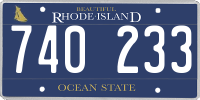 RI license plate 740233