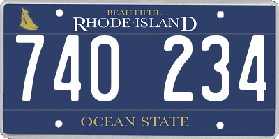 RI license plate 740234