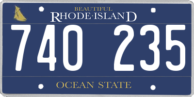 RI license plate 740235