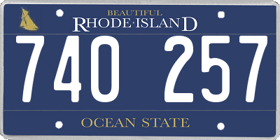 RI license plate 740257