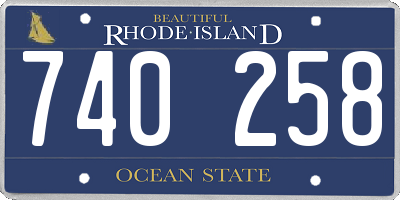 RI license plate 740258