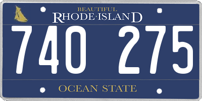 RI license plate 740275