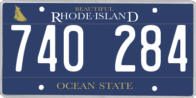 RI license plate 740284
