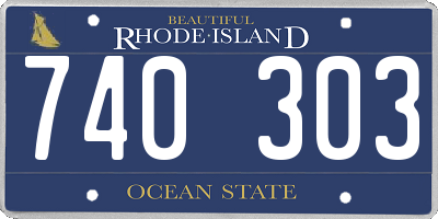 RI license plate 740303