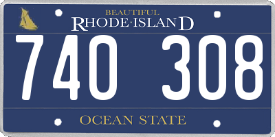 RI license plate 740308