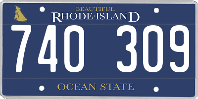 RI license plate 740309