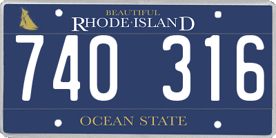 RI license plate 740316