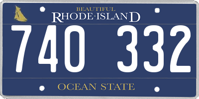 RI license plate 740332