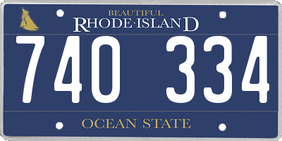 RI license plate 740334