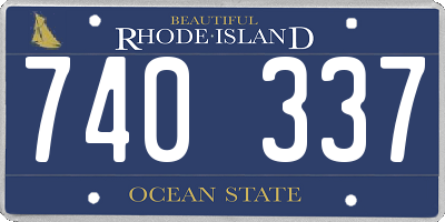 RI license plate 740337