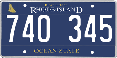 RI license plate 740345
