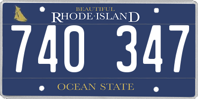 RI license plate 740347