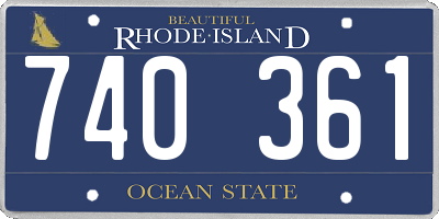 RI license plate 740361