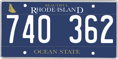 RI license plate 740362