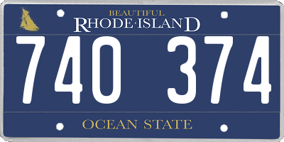RI license plate 740374