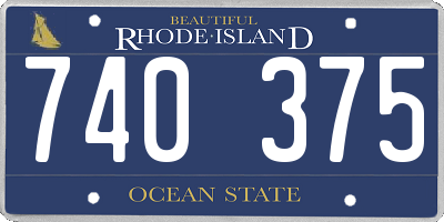 RI license plate 740375