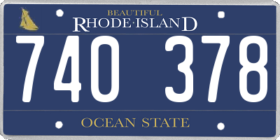 RI license plate 740378