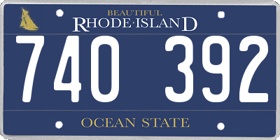 RI license plate 740392