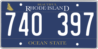 RI license plate 740397