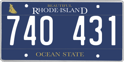 RI license plate 740431