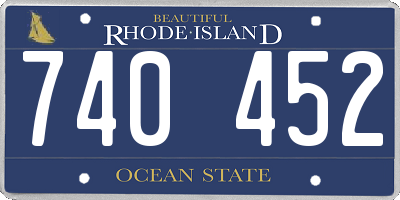 RI license plate 740452