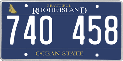 RI license plate 740458