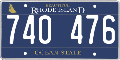 RI license plate 740476