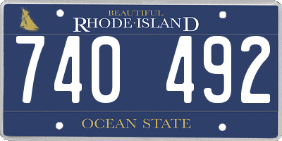 RI license plate 740492