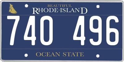 RI license plate 740496