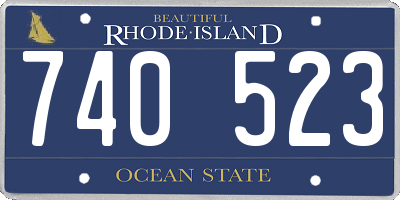 RI license plate 740523