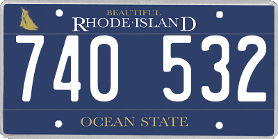 RI license plate 740532