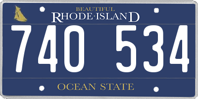 RI license plate 740534