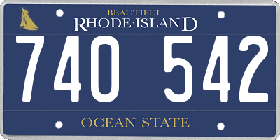 RI license plate 740542