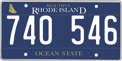 RI license plate 740546