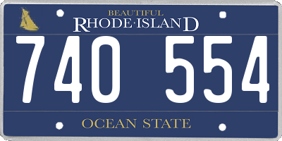 RI license plate 740554