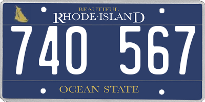 RI license plate 740567