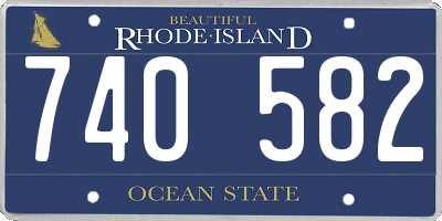 RI license plate 740582