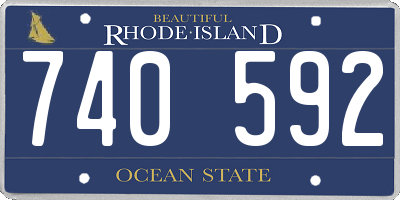 RI license plate 740592