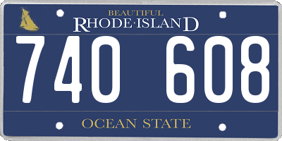 RI license plate 740608