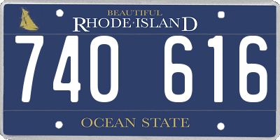 RI license plate 740616