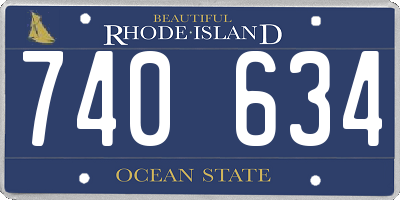 RI license plate 740634
