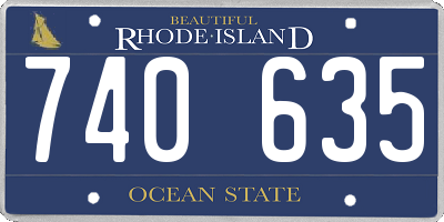 RI license plate 740635