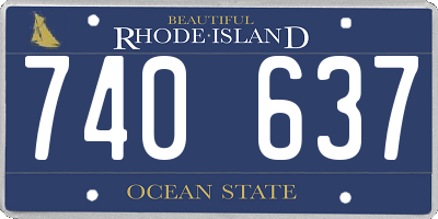 RI license plate 740637