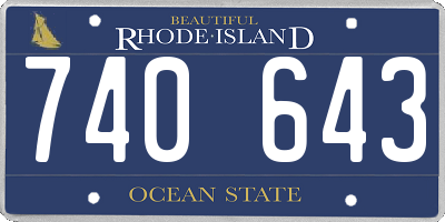 RI license plate 740643