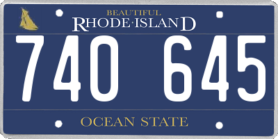 RI license plate 740645
