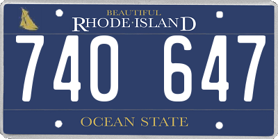 RI license plate 740647